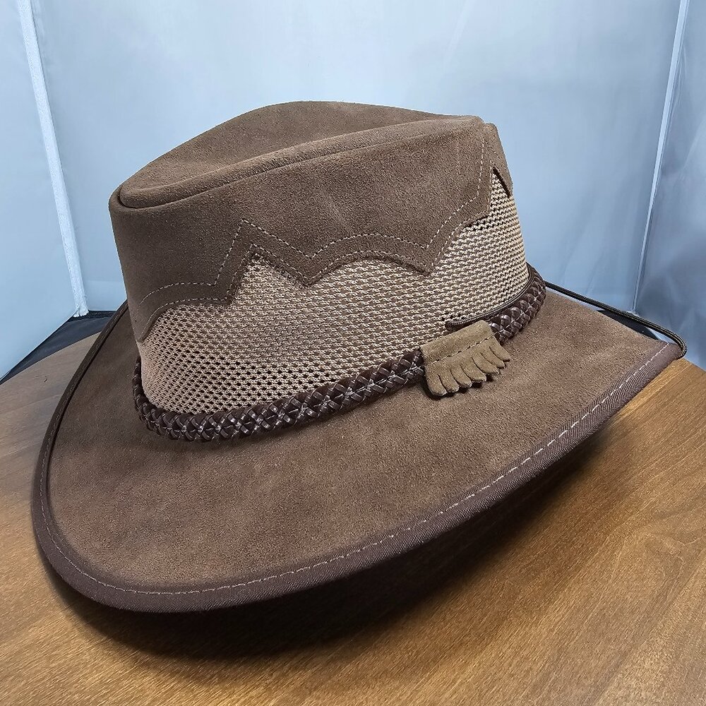 Sirocco Wide Brim Suede Sun Hat American Hat Makers Mocha | NWT | XX-LARGE 7 7/8